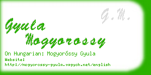 gyula mogyorossy business card